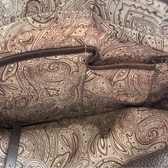 Nocona Conceal Carry Women’s Bag AspenTote Spotted Foil Calf Hair Leopard Strap - Picture 5 of 14